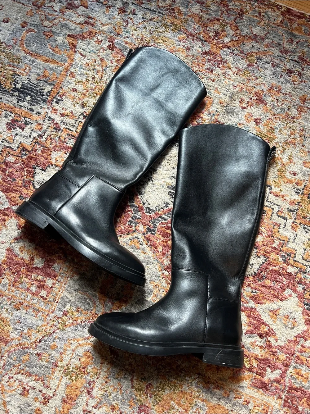Steve Madden Classic Black Tall Leather Riding Boots